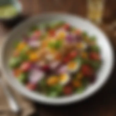Artful Presentation of a Salad A beautifully plated dish showcasing a colorful salad