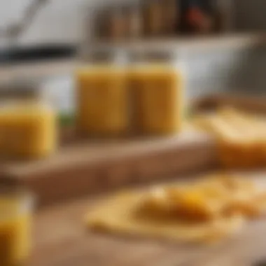 Beeswax cloth being used for food storage