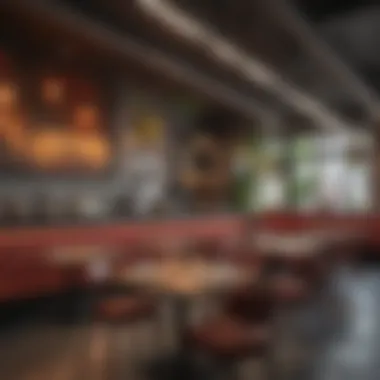 Modern Urban Dining Experience A vibrant urban restaurant with a modern interior