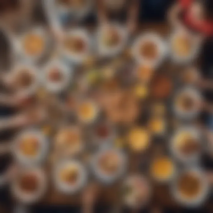 A group of friends enjoying a lively brunch gathering