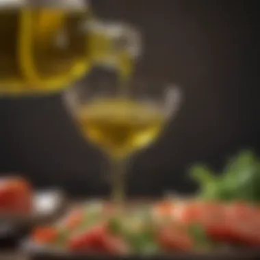 Olive Oil for Flavorful Dishes Olive oil drizzled over fresh vegetables