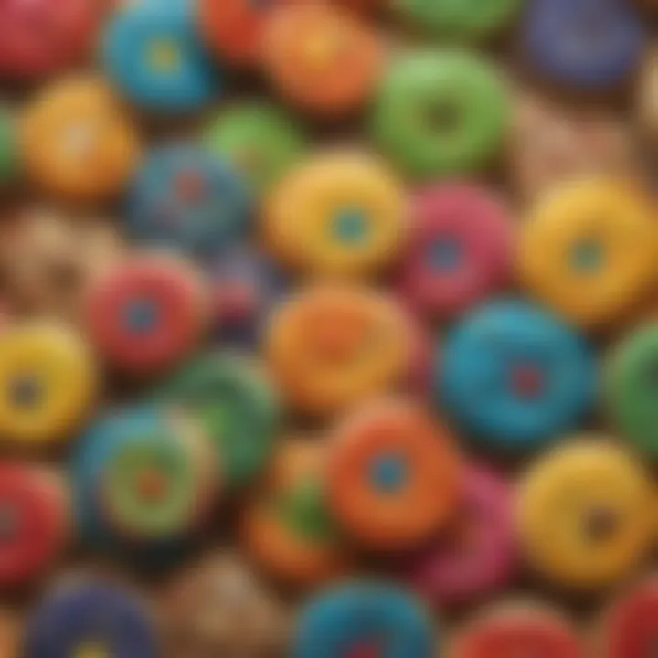 A variety of colorful cake mix cookies arranged on a wooden platter.