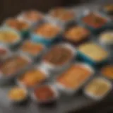 Variety of casserole dishes displayed on a table