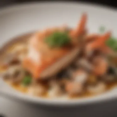 Locally Sourced Seafood Delight A beautifully plated dish showcasing local seafood.