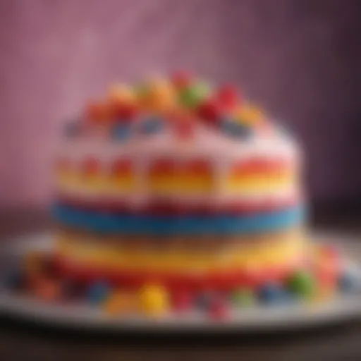 Artistic display of colorful cake mix desserts