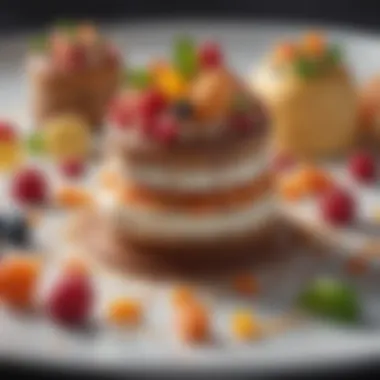 Artistic Dessert Creations Artfully arranged desserts highlighting creativity