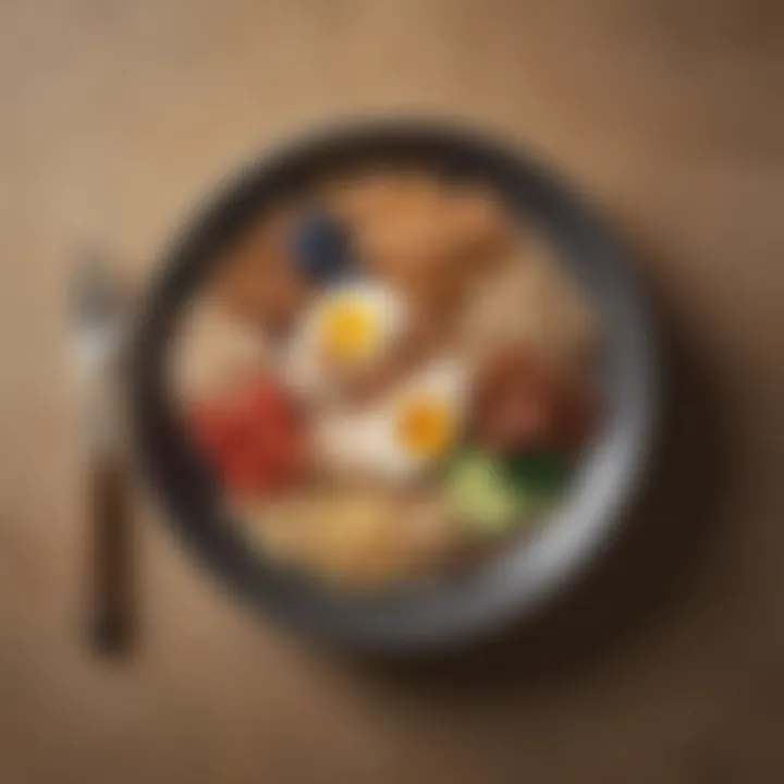 A balanced plate featuring whole grains, healthy fats, and lean proteins