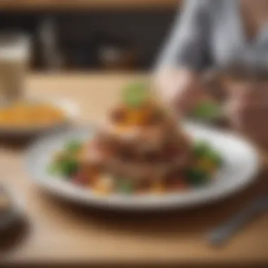 Mindful Eating Practices for Emotional Balance A serene setting with a thoughtfully arranged meal promoting mindfulness