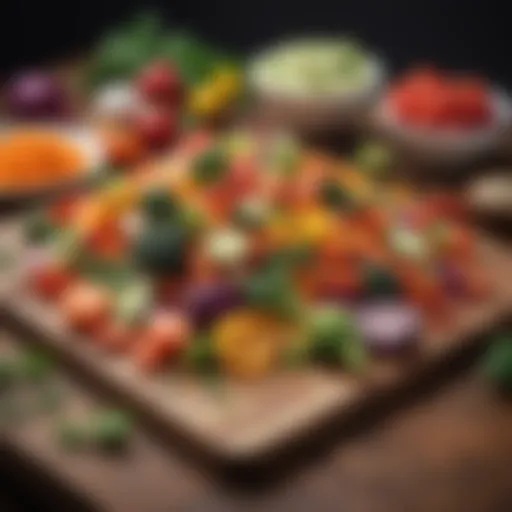 Variety of low-carb vegetables on a wooden table