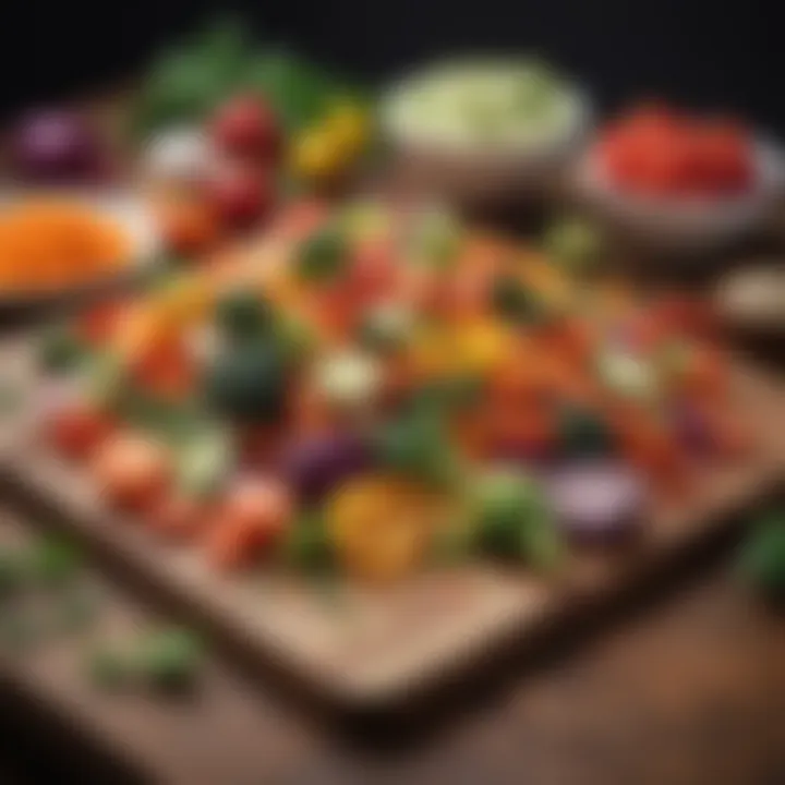 Variety of low-carb vegetables on a wooden table