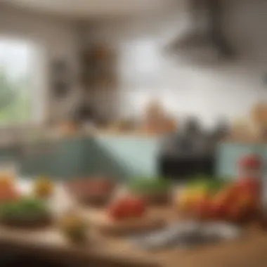 Creating a Healthy Food Environment A serene kitchen space with healthy food options displayed