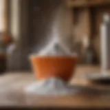 A vibrant display of baking soda in a rustic kitchen setting