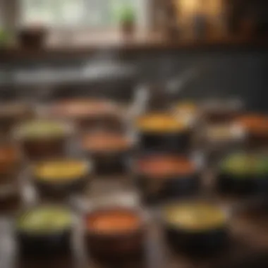 Techniques and Their Pots An assortment of pots used in various cooking techniques