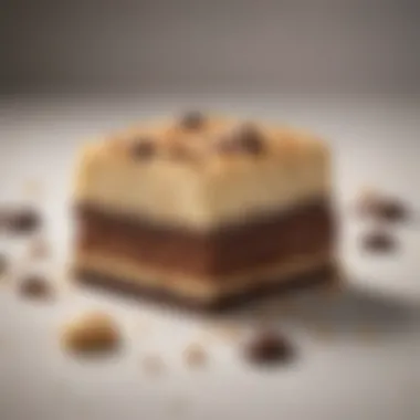 An elegant presentation of Rice Crispies bars decorated with chocolate.