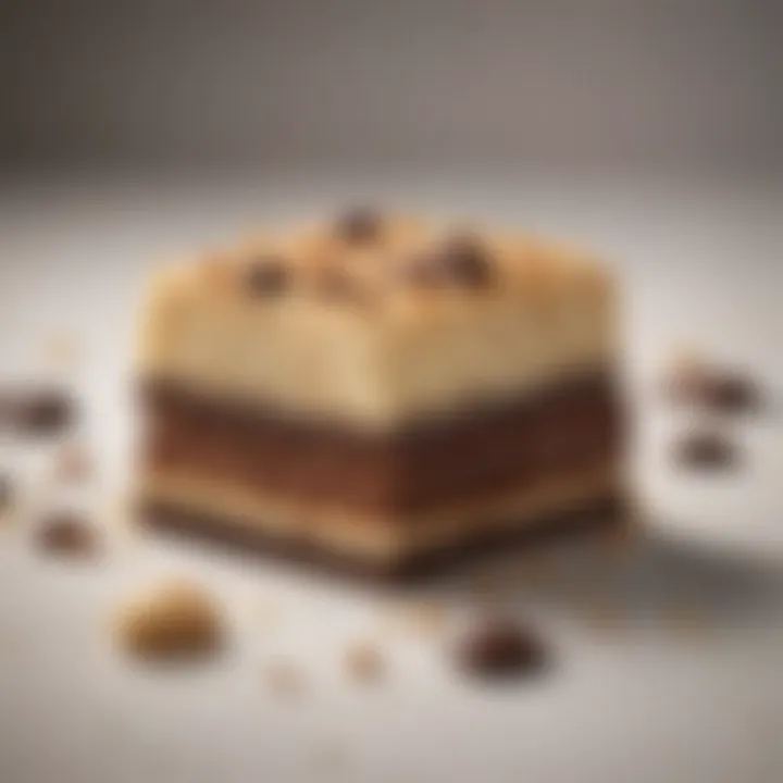 An elegant presentation of Rice Crispies bars decorated with chocolate.