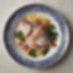 Elegant display of Williams Sonoma fish plates showcasing intricate designs