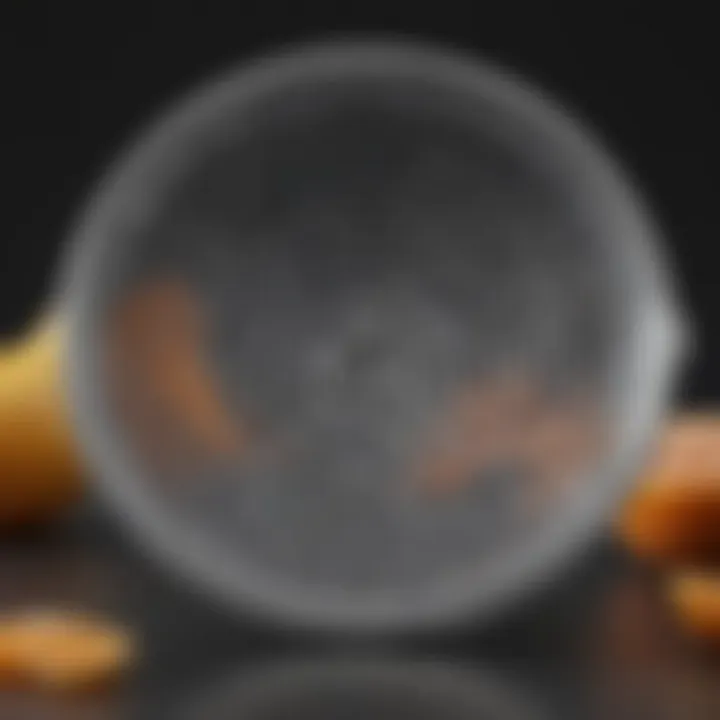 Close-up of a food strainer with fine mesh