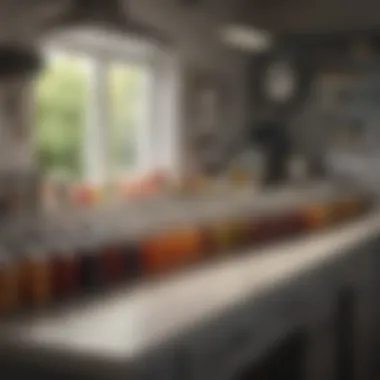 A well-organized canning station with various tools