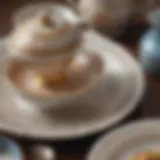 An exquisite display of a vintage crockery set featuring intricate patterns and delicate designs.