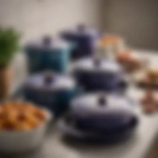 Elegant display of the Fig Le Creuset cookware set