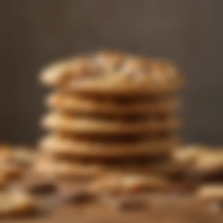 A close-up of a cookie showcasing the melting flavored chips