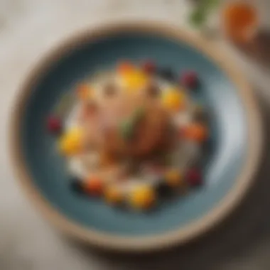 Gourmet Seasonal Dish Elegant plate of a gourmet dish with seasonal ingredients