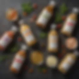 Ingredients of gluten-free Italian dressing packets displayed elegantly