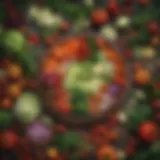Vibrant assortment of fresh vegetables and herbs