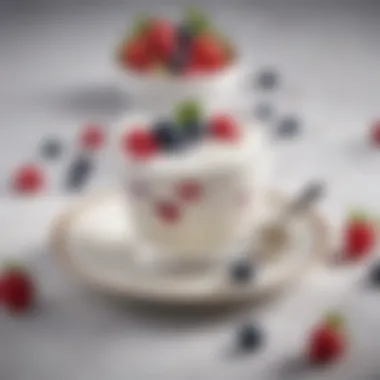 Yogurt with Berries: A Creamy Delight A plate featuring light yogurt with berries