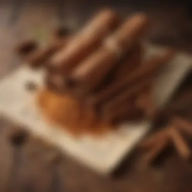 An ancient manuscript depicting the historical use of cinnamon in traditional medicine