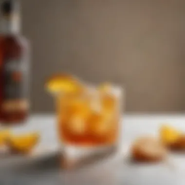 A creative variation of honey bourbon cocktail with citrus fruits