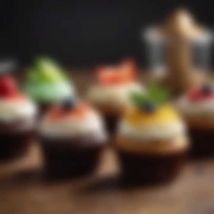 A delectable assortment of keto cupcakes showcasing vibrant toppings and textures.