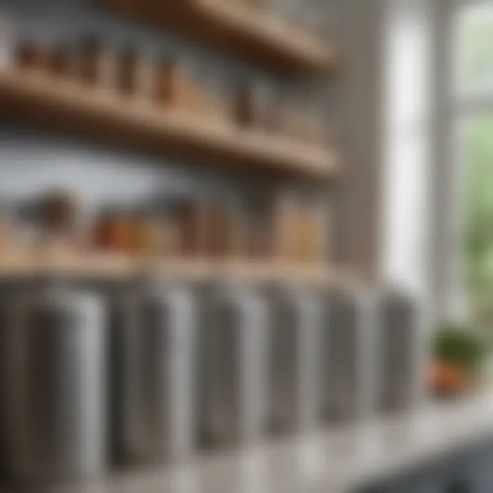 Aesthetic arrangement of canisters enhancing kitchen décor