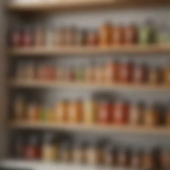 Organized kitchen shelf showcasing canisters