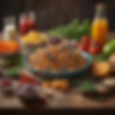 Vibrant Ingredients Display Fresh and vibrant ingredients on a rustic table