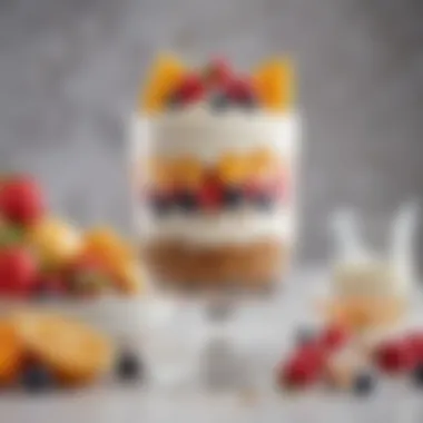 Fruit Yogurt Parfait A delightful dessert made from fresh fruits and a light yogurt dressing
