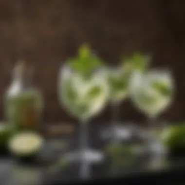 An elegant setting for a cocktail gathering featuring Mojitos