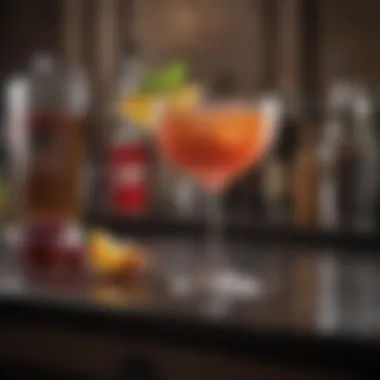 Artfully designed cocktails at a trendy bar