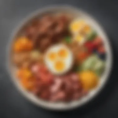 Diverse Low-Carb Food Options A selection of low-carb foods arranged on a plate