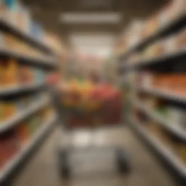 Grocery Shopping for No Sugar Diet Shopping cart filled with no sugar ingredients