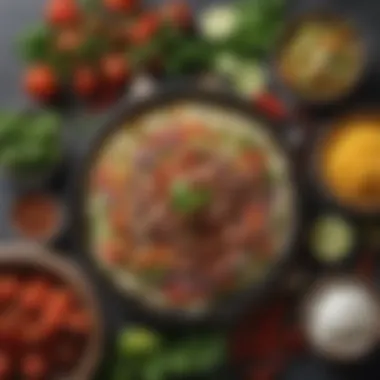 Complementary Fresh Ingredients Fresh vegetables and herbs that complement no salt fajita dishes