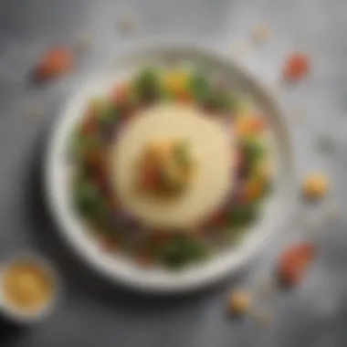 Non-Dairy Parmesan in Culinary Applications A vibrant dish showcasing non-dairy parmesan cheese sprinkled over a colorful salad.