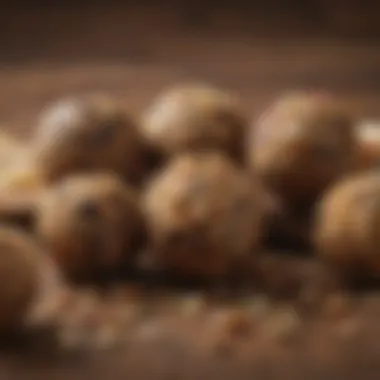 Delicious Seed and Fruit Energy Balls Close-up of homemade energy balls made from seeds and fruits