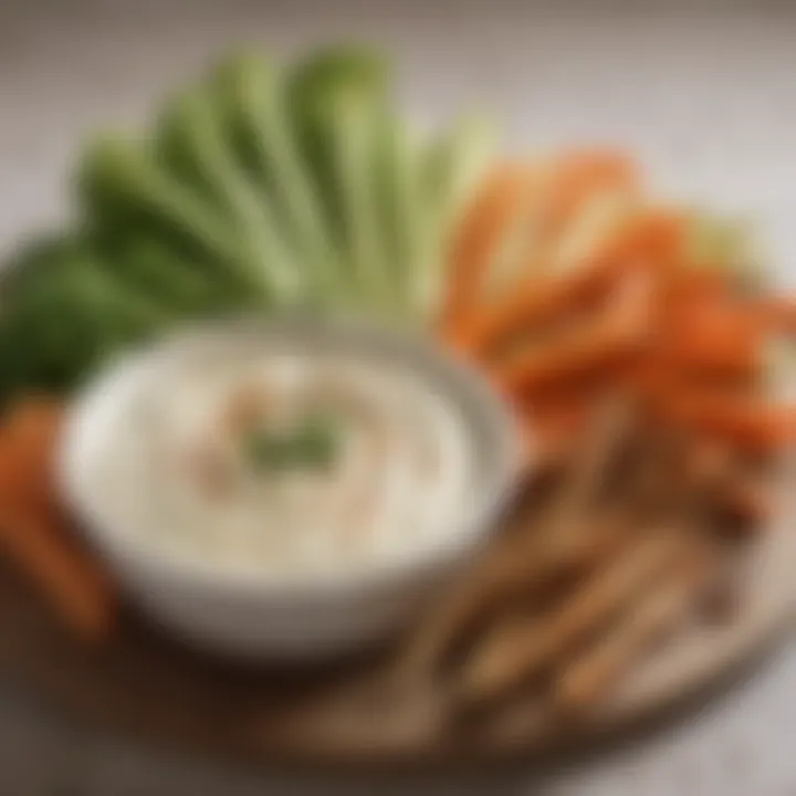 Fresh vegetable sticks served with a creamy nut-free dip