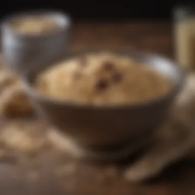 Quick Oats in a Rustic Bowl A close-up of quick oats in a rustic bowl