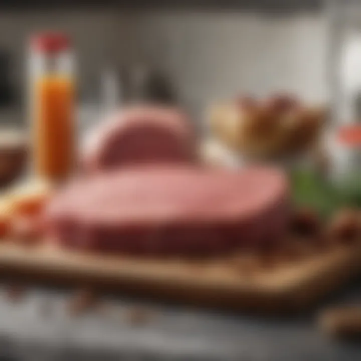 A modern kitchen featuring quality meat ingredients
