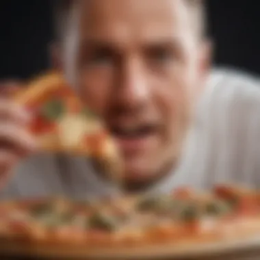 Savoring the Benefits of Whole Wheat Pizza A health-conscious individual enjoying a slice of pizza