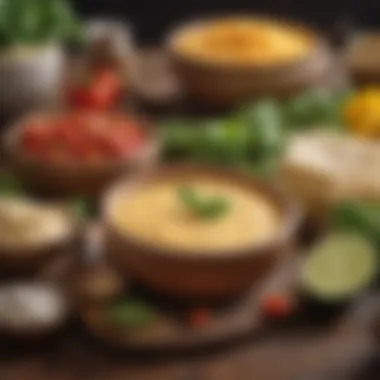 Ingredients for Plant-Based Queso An array of ingredients used to make plant-based queso