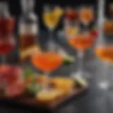 A vibrant selection of aperitifs showcasing a variety of colors and textures.