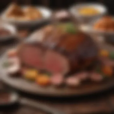 Cultural Significance of Roast Meat A beautifully plated roast meat dish showcasing cultural elements